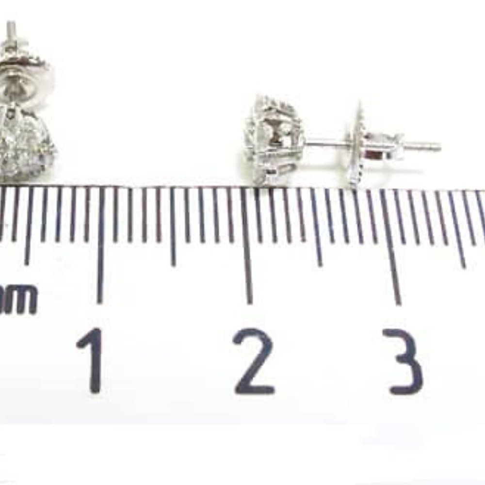14k Gold 0.95 ct Diamond Cluster Stud Earring - Picture 5 of 5